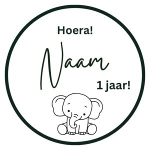Gepersonaliseerde stickers - met olifantje (24x)