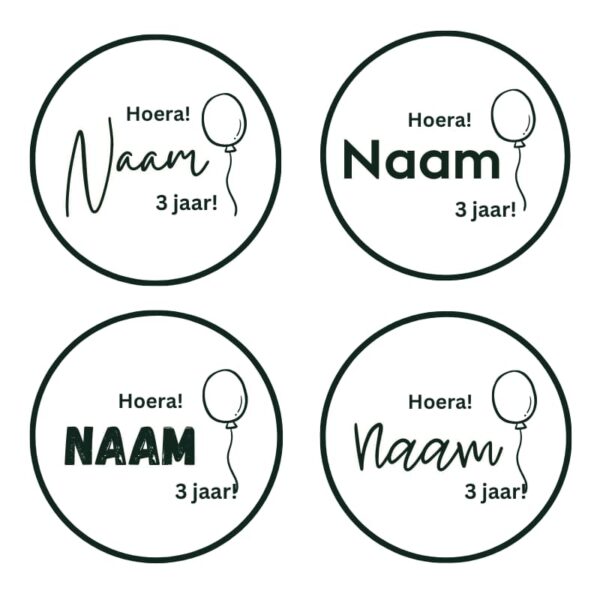Gepersonaliseerde stickers - met ballon (24x) - Afbeelding 2